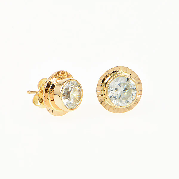 Natural White Zircon Faceted Earrings - Image 2