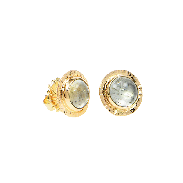 Aquamarine Cabochon Earrings - Image 2