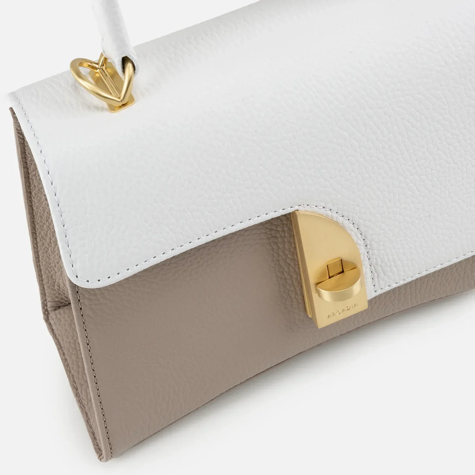 Arco Small Satchel - Taupe/White - Image 3