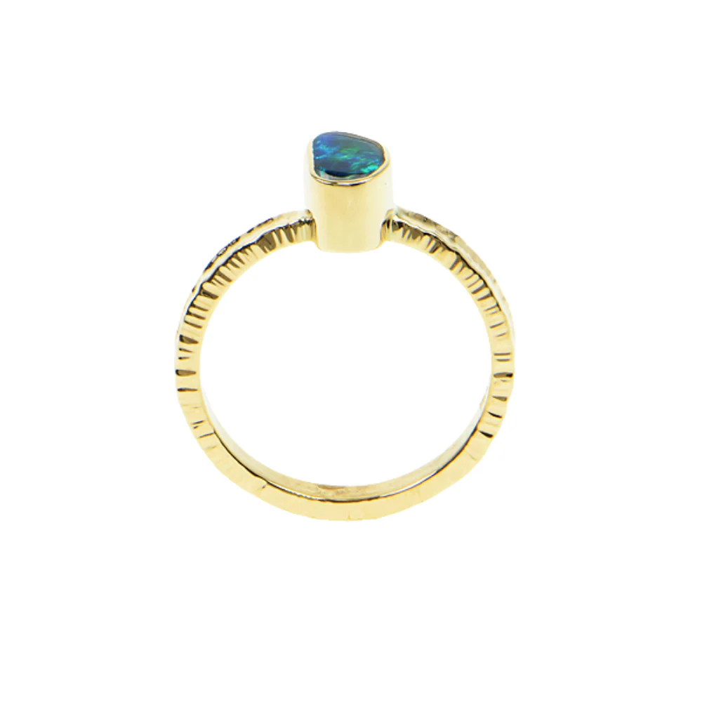 Black Opal Doublet Cabochon Ring - Image 4