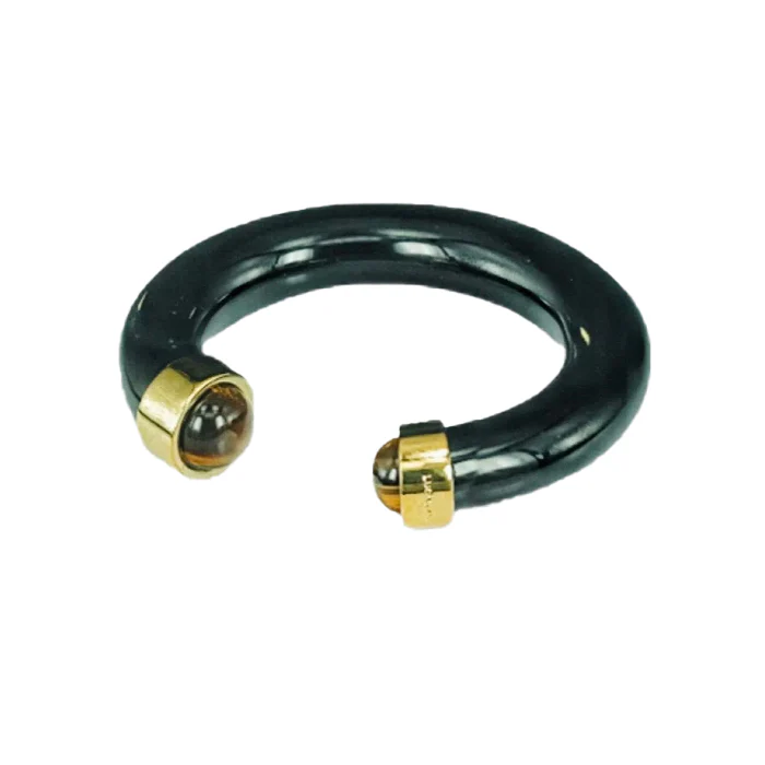 Black Resin with Tigers Eye Cuff