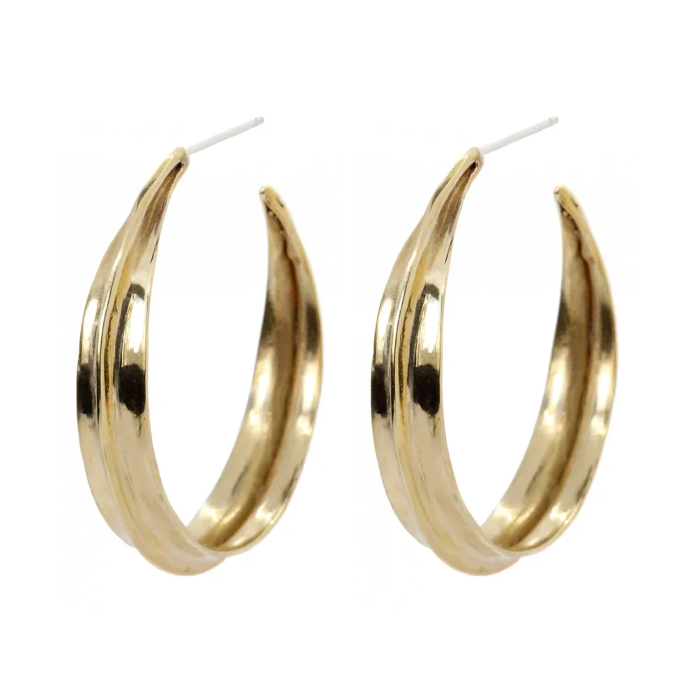 Bronze Large Sahara Ridge Hoop Earrings