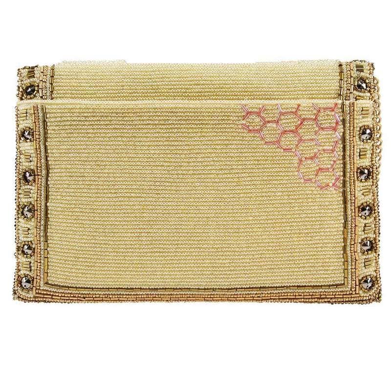 Buzzed Beaded bee with crown Crossbody Clutch Handbag - Image 2