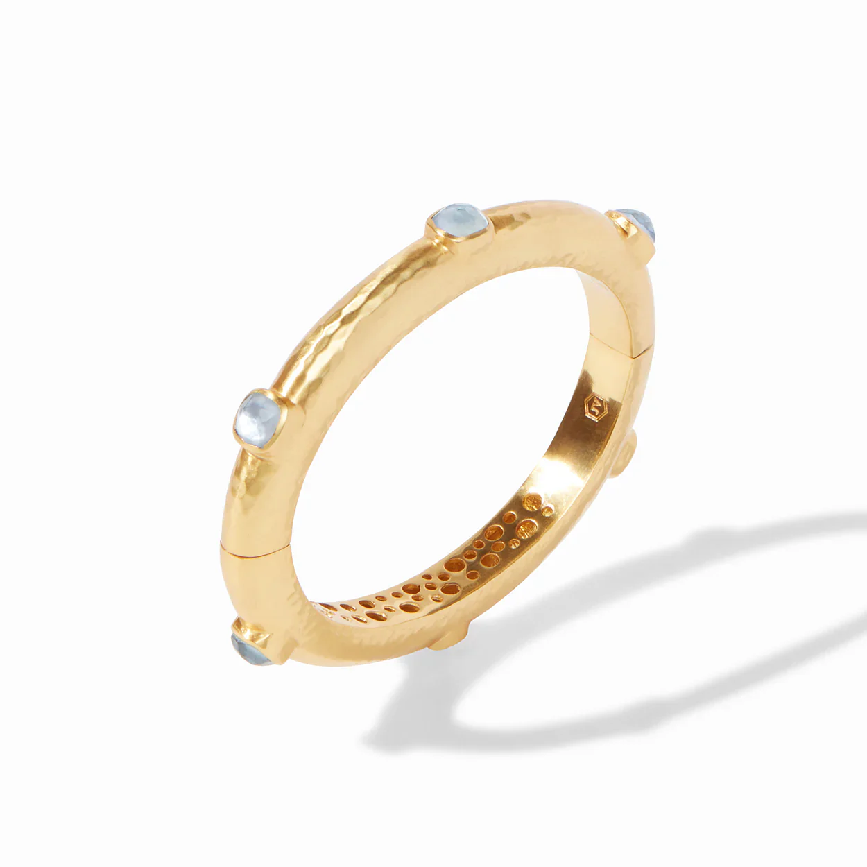 Catalina Stone Hinge Bangle - Chalcedony Blue - Image 2