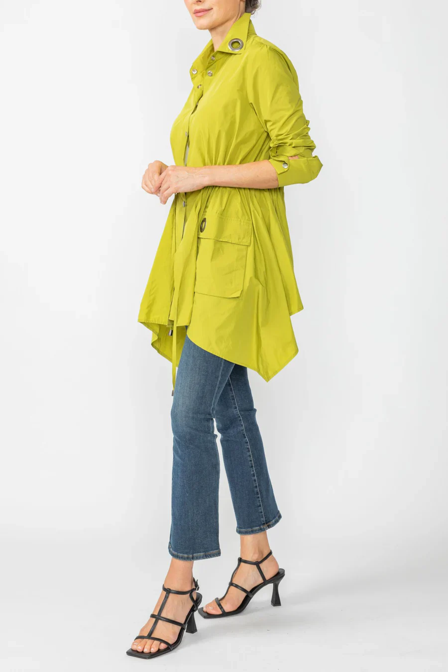 Cinch Waiste Blouse with Pocket