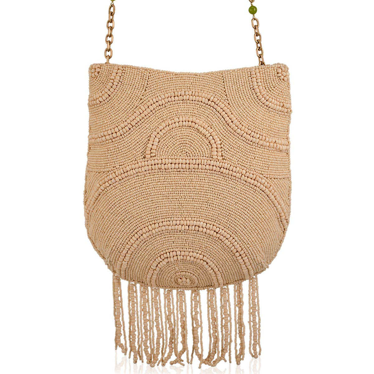 Coconutty Palmtree and Beaded Fringe Crossbody Handbag - Image 2