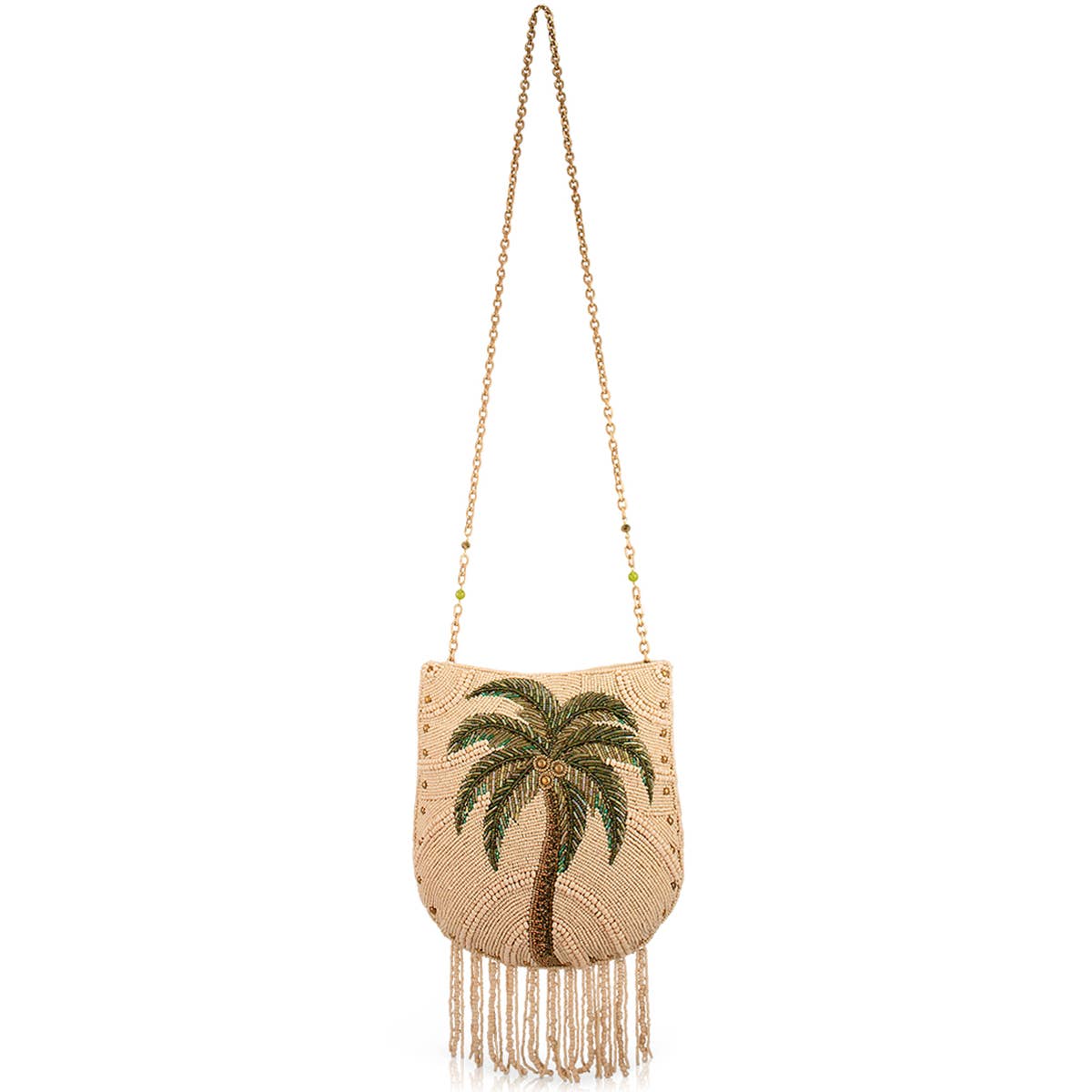 Coconutty Palmtree and Beaded Fringe Crossbody Handbag - Image 3
