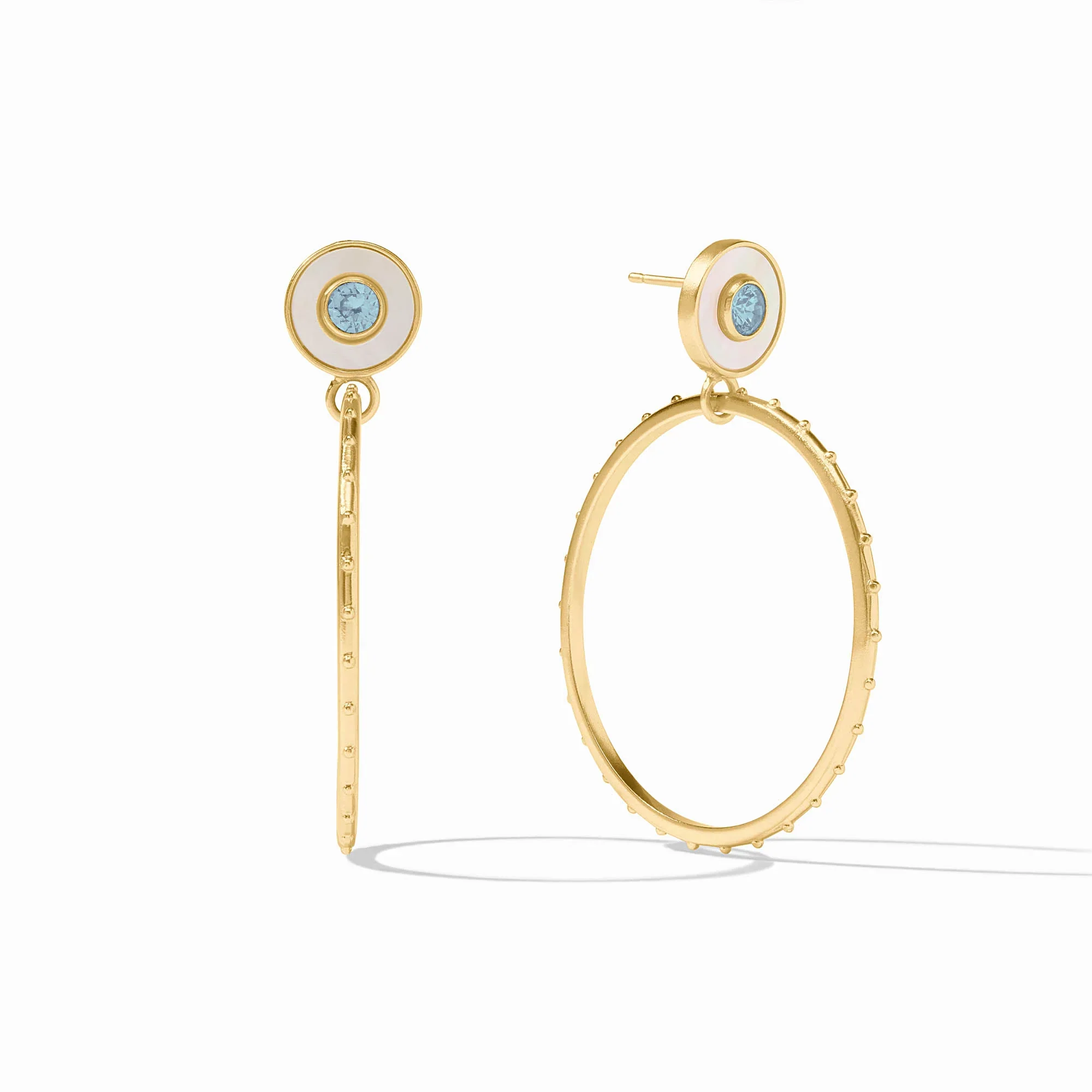 Colette Circle Earrings - Blue