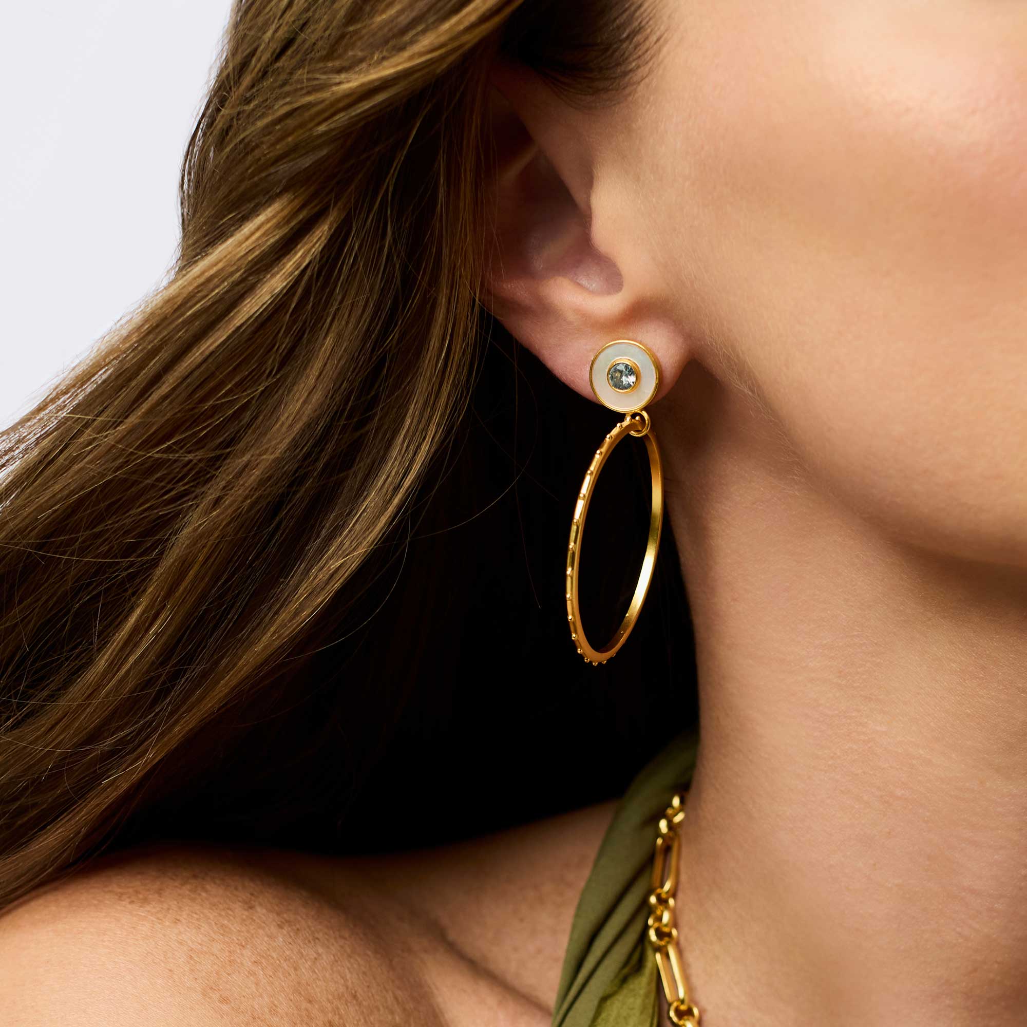 Colette Circle Earrings - Blue - Image 2