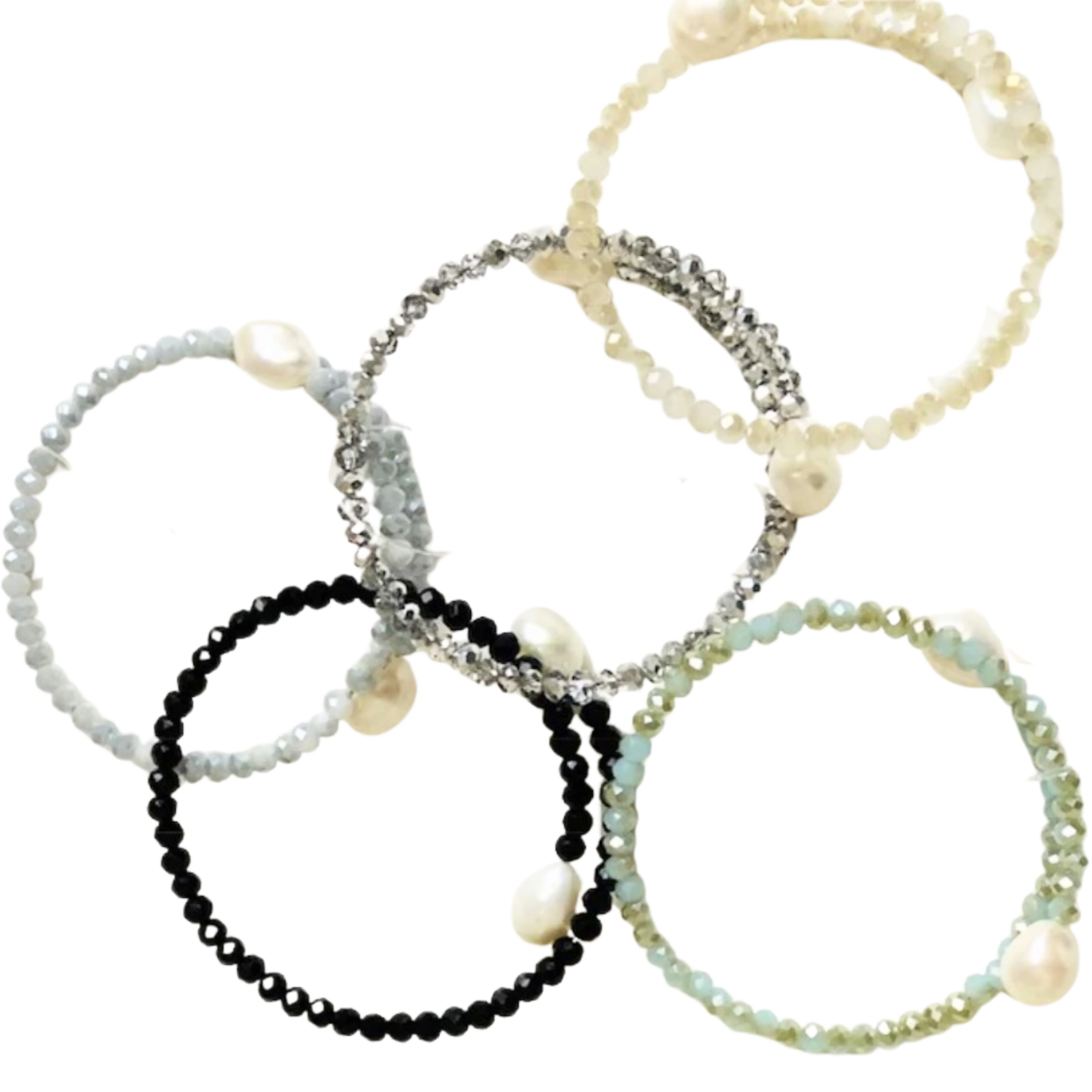 Crystal and Pearl Spring Bracelet