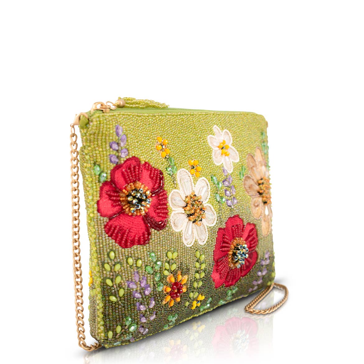 Day In The Park Floral Beaded Crossbody Handbag - Image 3