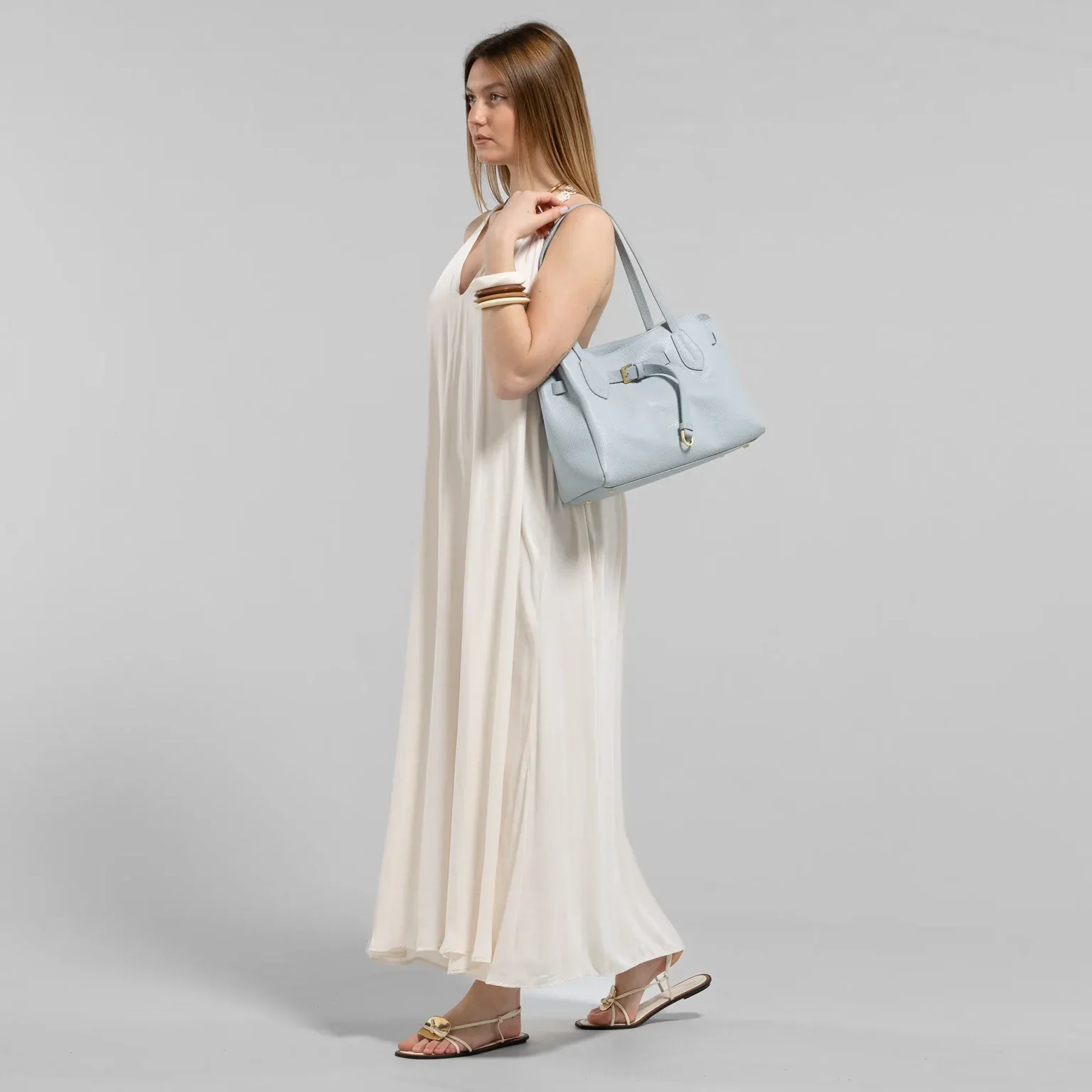 Doll Leather Top Handle Bag - Cloud - Image 7
