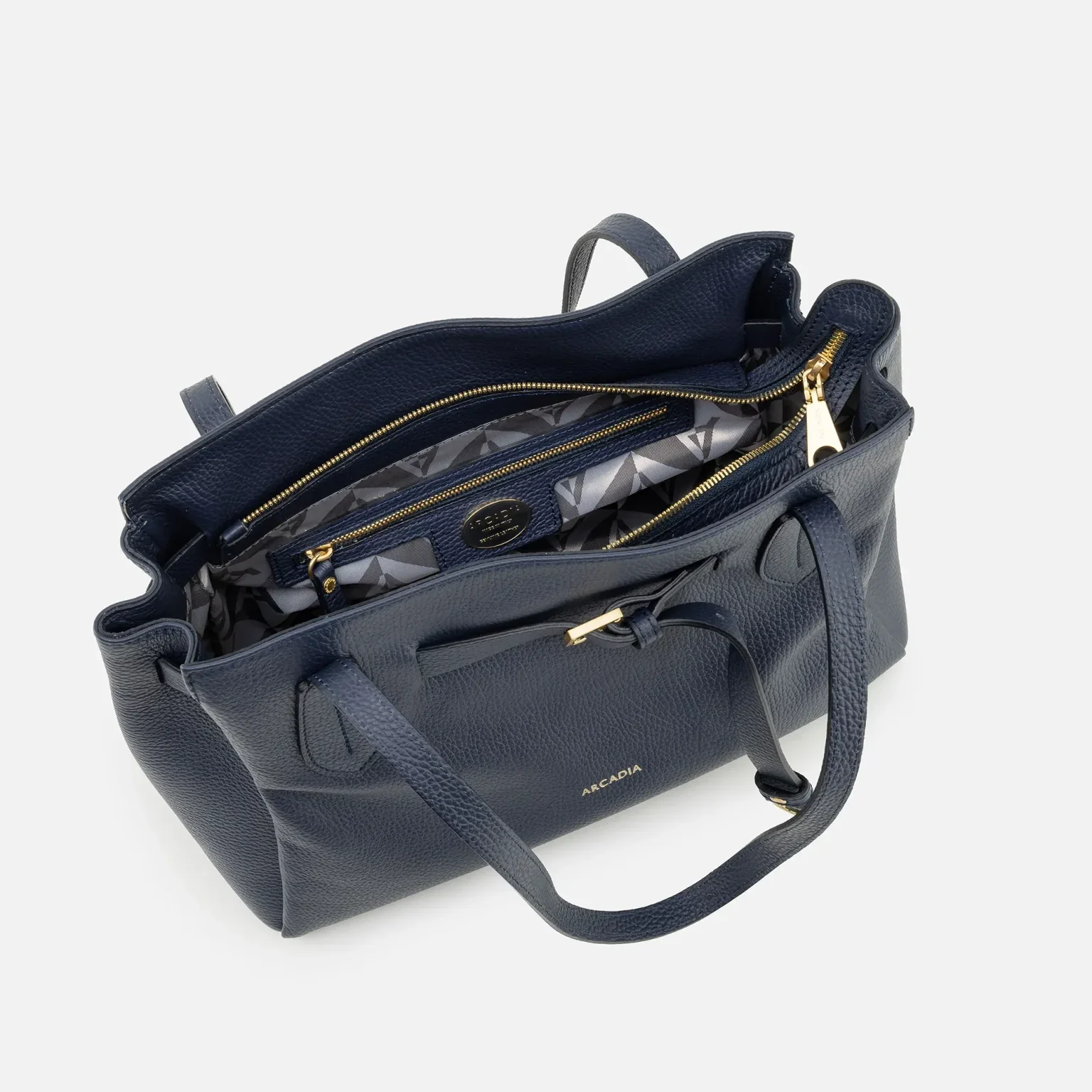 Doll Leather Top Handle Bag - Navy - Image 3