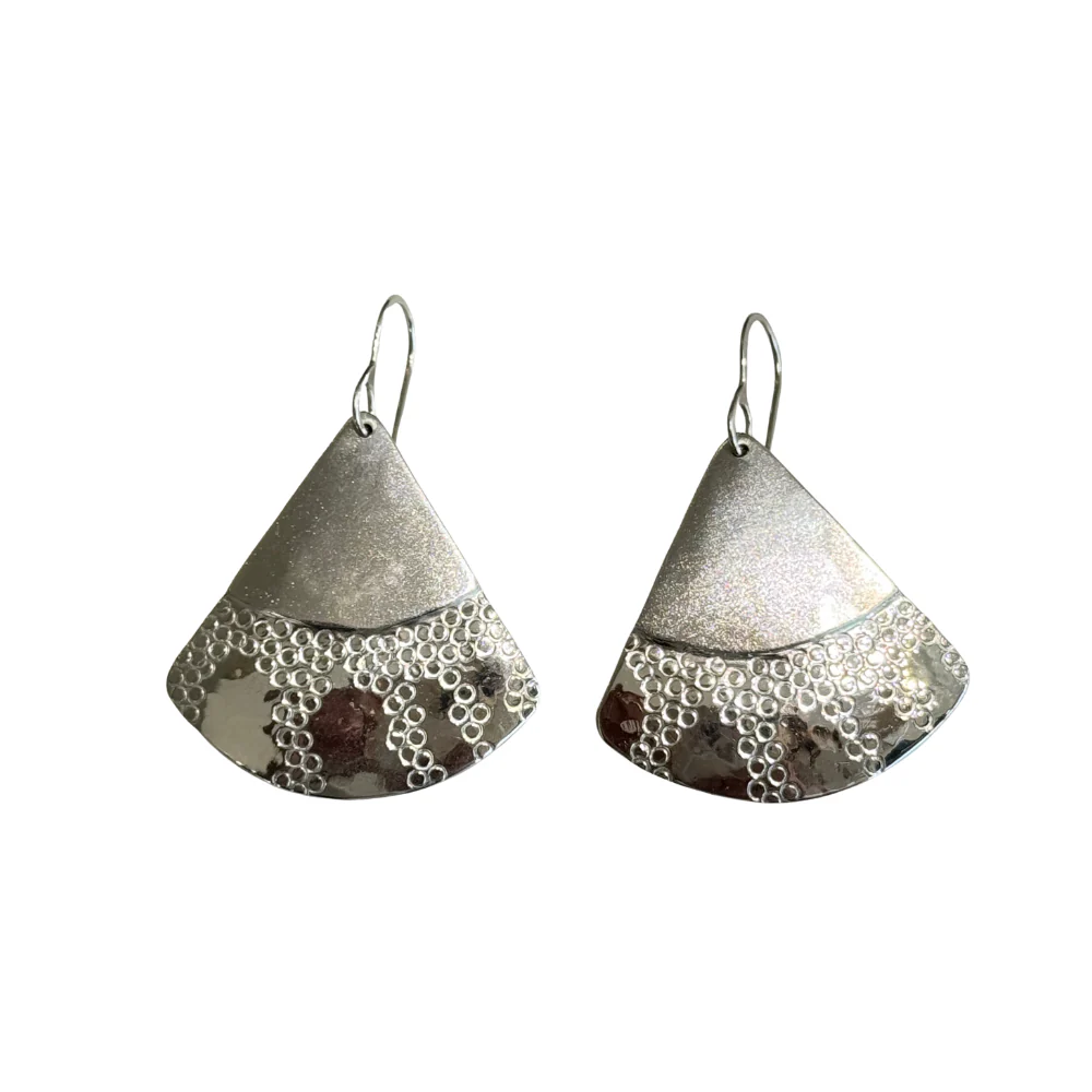 Double Plated Fans Hanging Earrings
