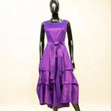 Dupioni Long Dress in Violet