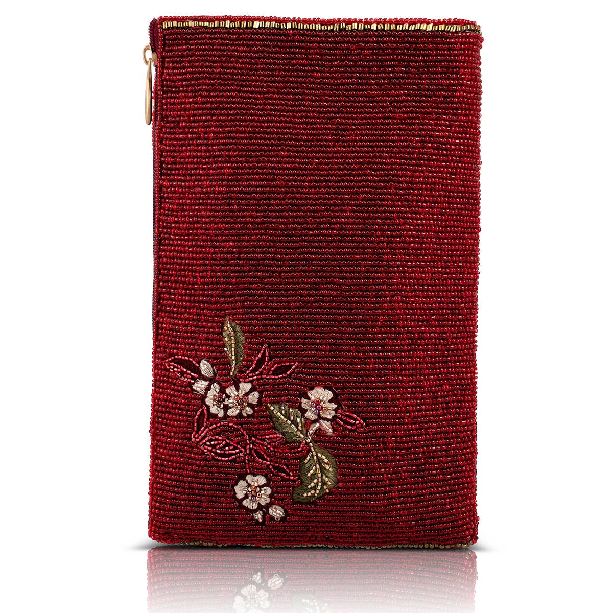 Eastern Bloom Burgundy Floral Crossbody Phone Bag - Image 4
