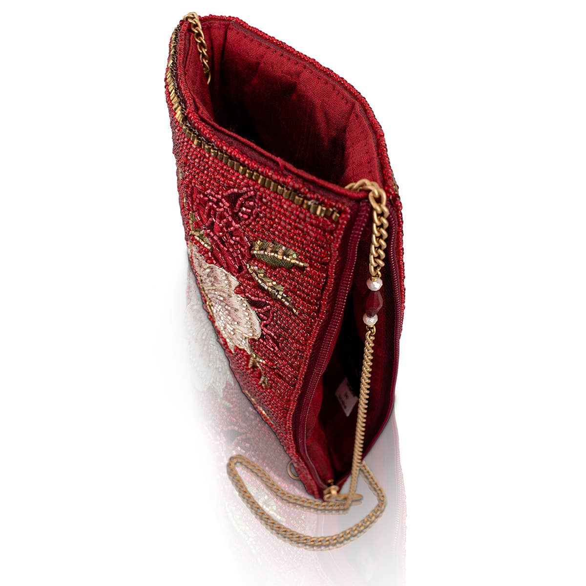 Eastern Bloom Burgundy Floral Crossbody Phone Bag - Image 5