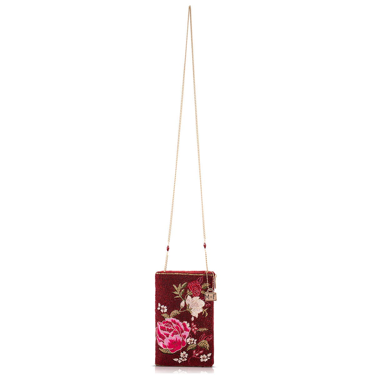 Eastern Bloom Burgundy Floral Crossbody Phone Bag - Image 6