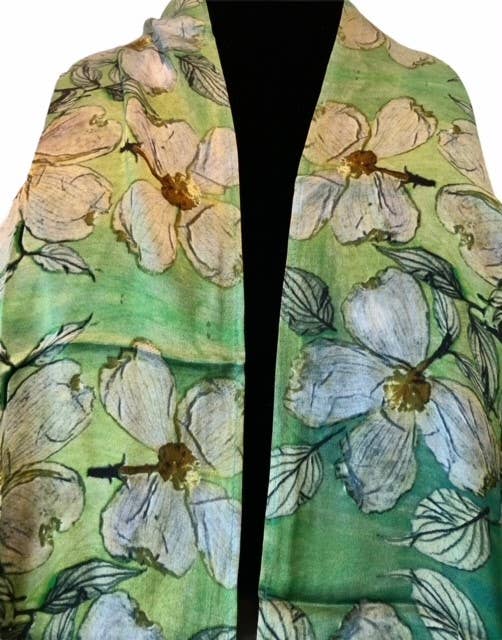 Elegant Dogwood Silk Scarf - Image 2