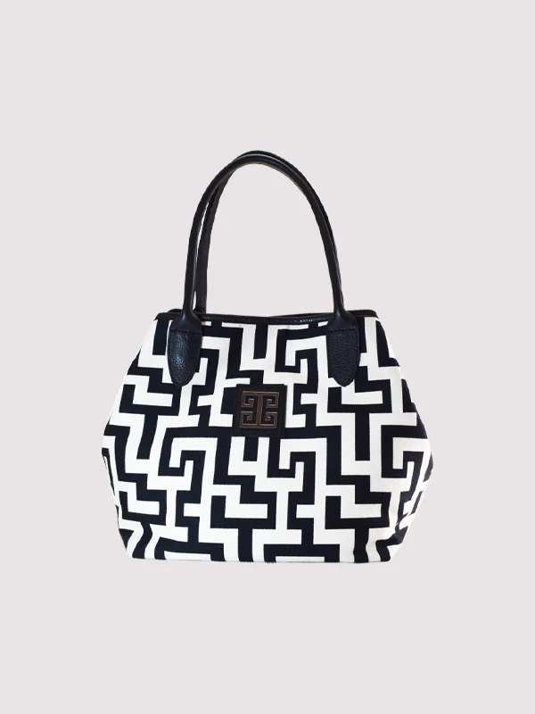 EMMELIA Classic Pattern – Leather in Ecru/Black with EL Strap - Image 2