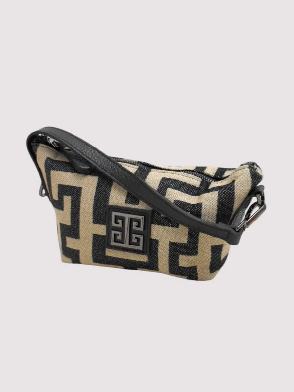 ERIETTA – CLASSIC Pattern – Beige/Black – EL Strap – Mini Bag - Image 2