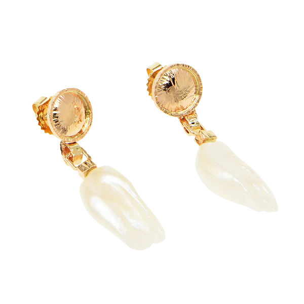 Freshwater Hinge Pearl Earrings - Image 2