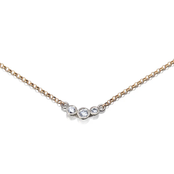 3 Diamond Garland Necklace