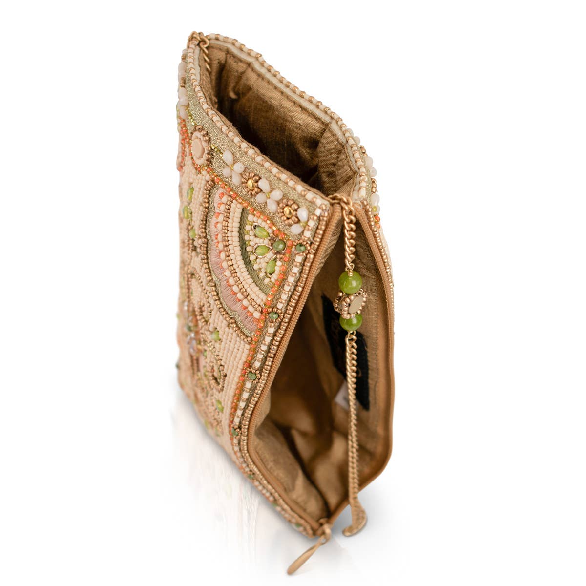 Gentle Touch Pink & Green Floral Beaded Crossbody Phone Bag - Image 3