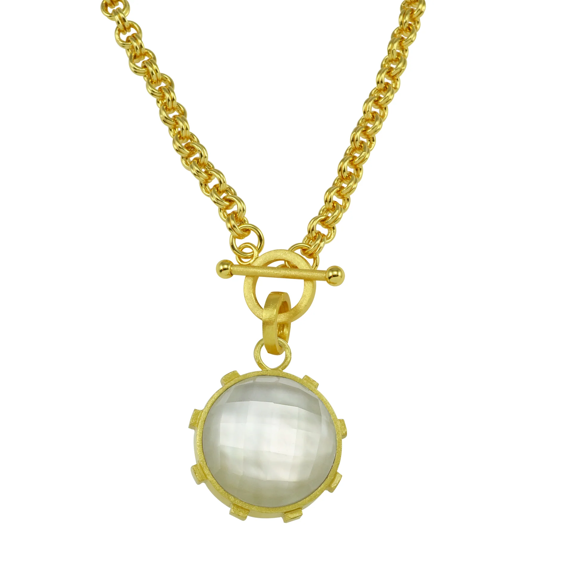Gisele Necklace - Tanzanite/Mother of Pearl - Image 3