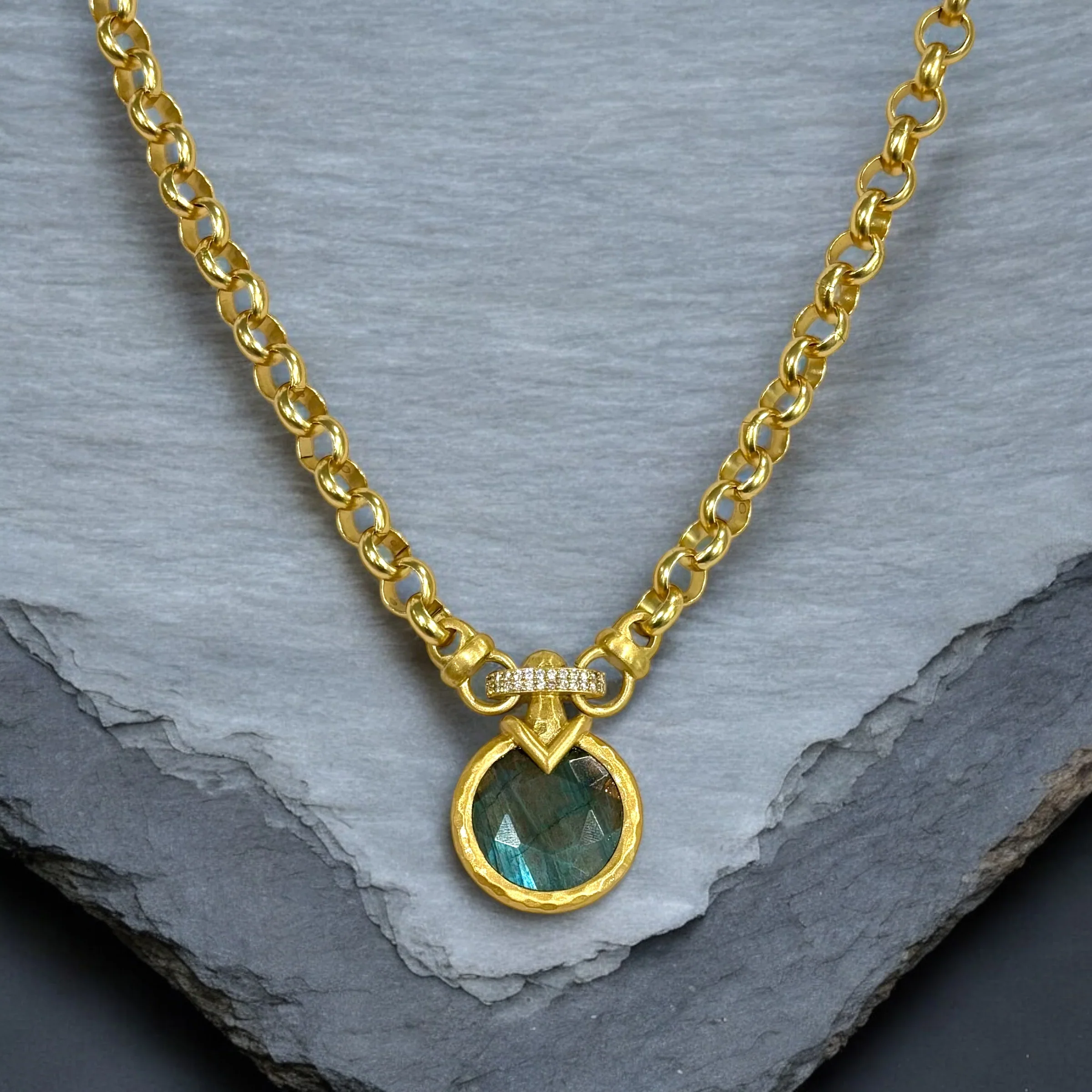 Gold Vecchio Labradorite Necklace - Image 2