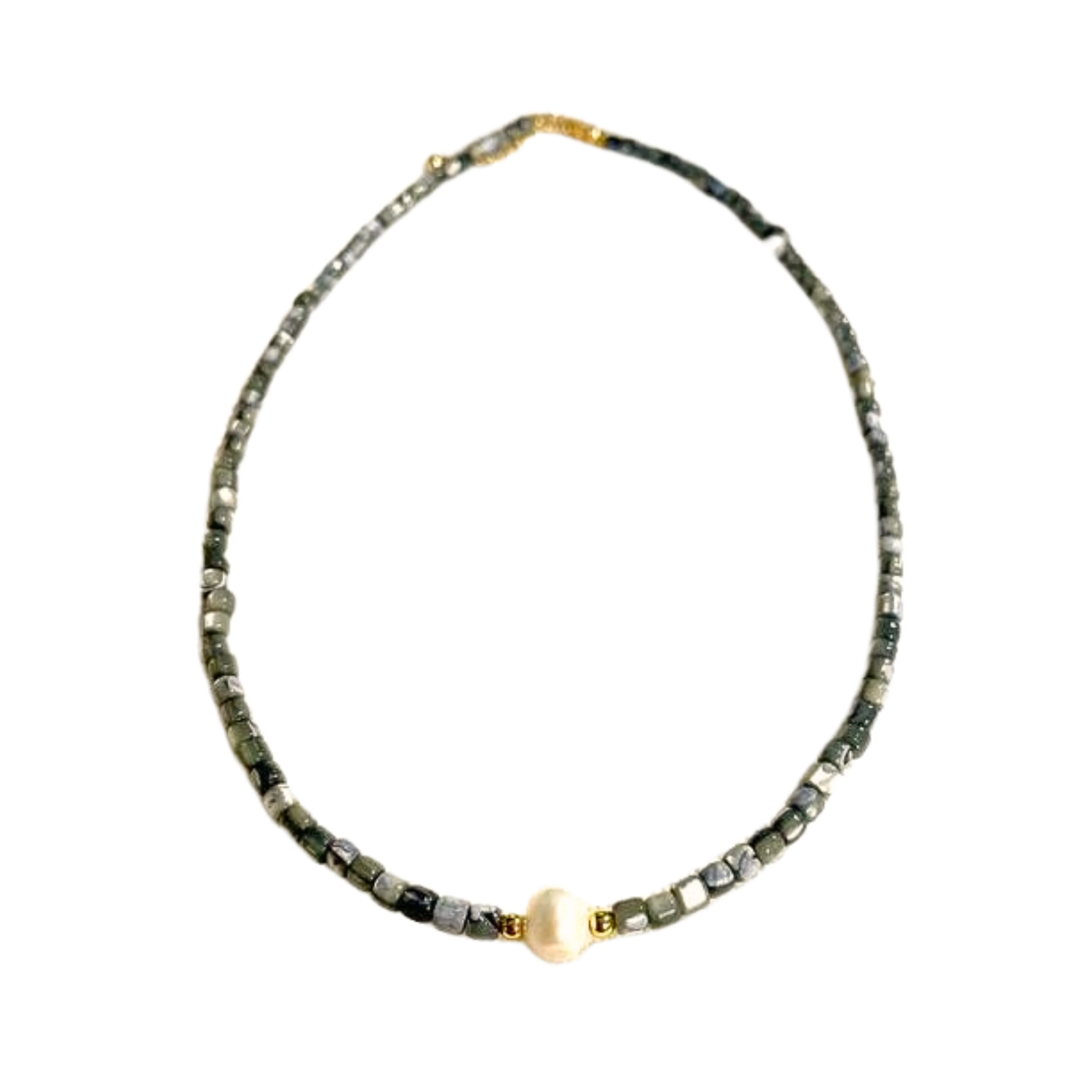 Grey Shell and Pearl Necklace