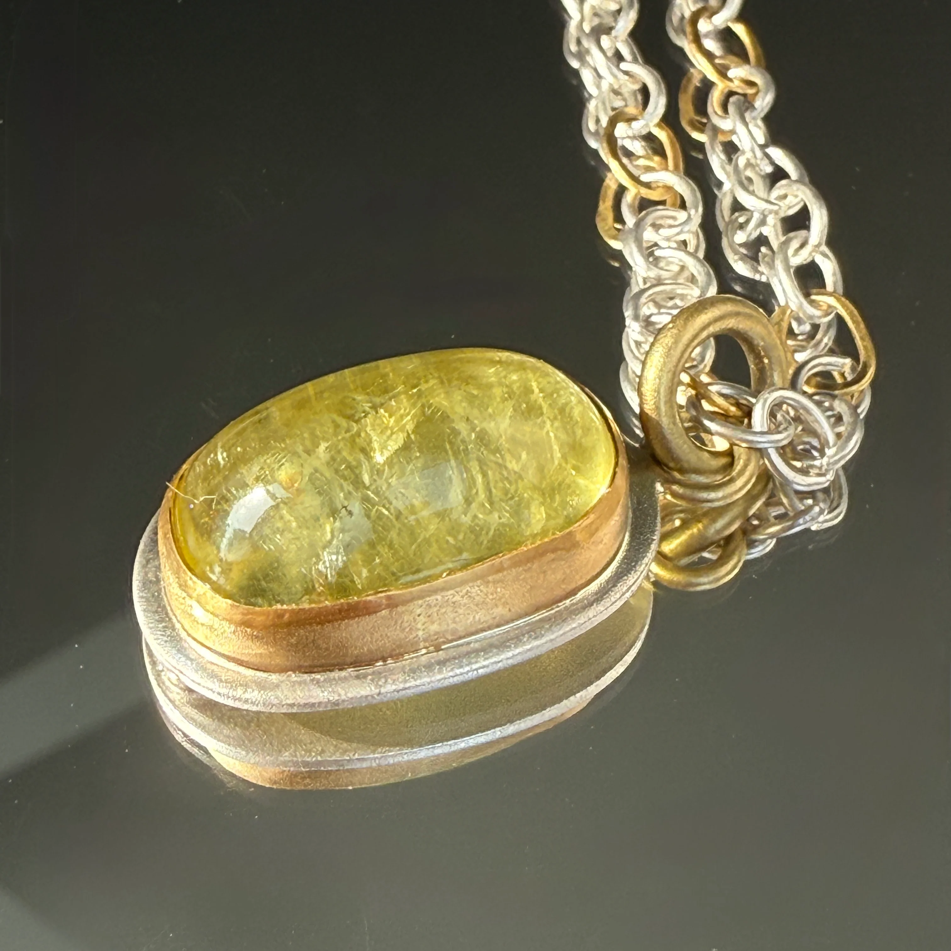 Heliodor Pendant on Handmade Chain - Image 3