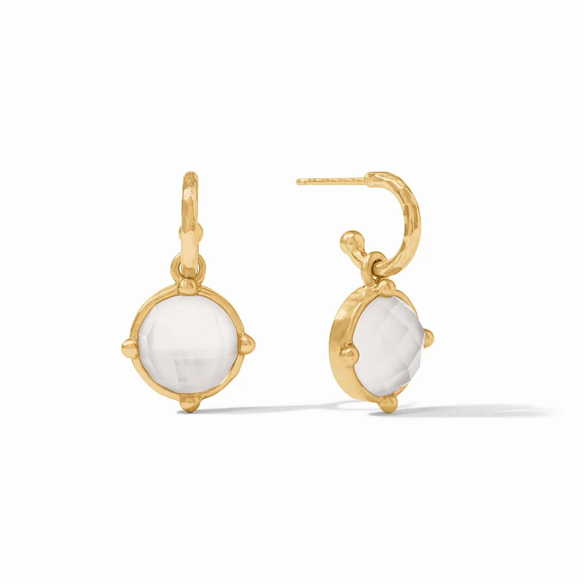 Honey Bee Hoop & Charm Earrings - Clear Crystal