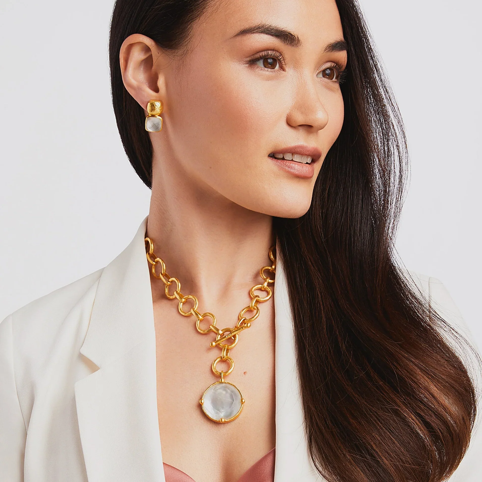 Honeybee Statement Necklace Chalcedony - Image 3