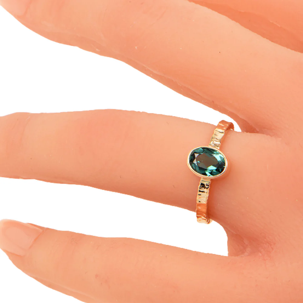 Indicolite Tourmaline Faceted Ring - Image 5