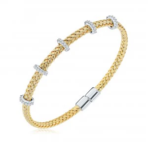 Italian Weave Rondelle Cuff - Gold