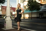 Jersey Dress with Asymmetrical Fringe - Image 4