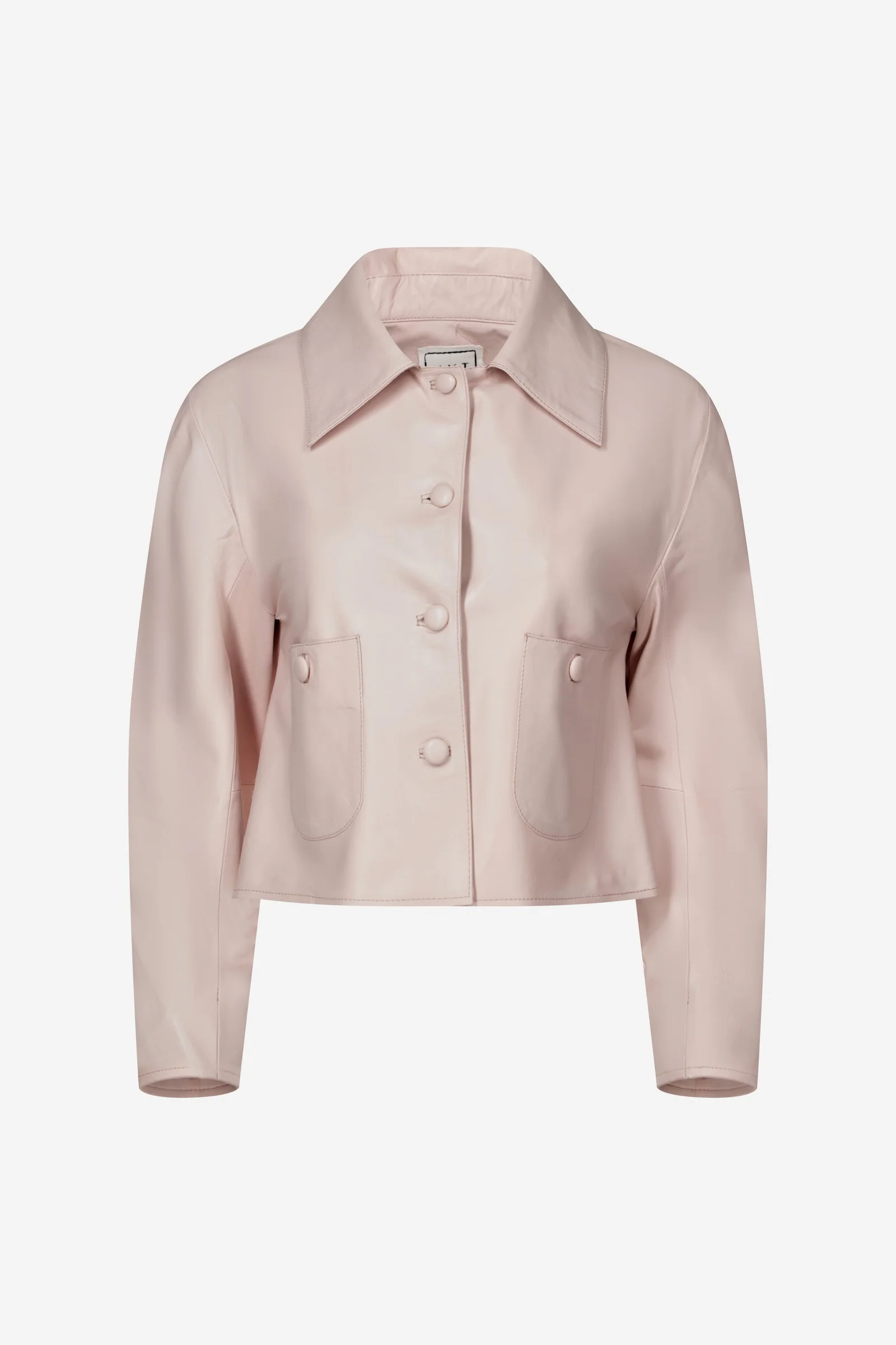 Julie Burnished Leather Jacket - Lotus Pink
