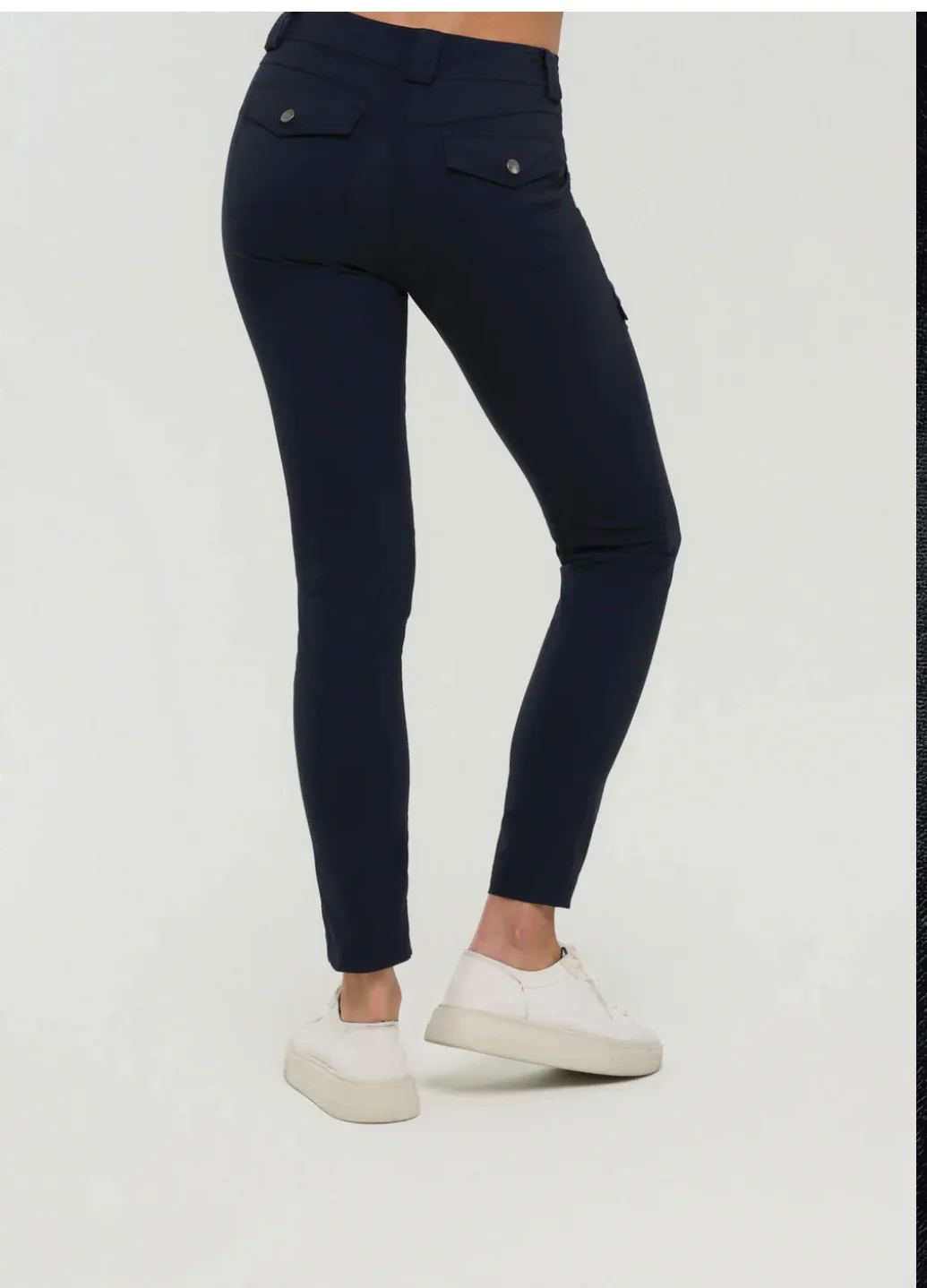 Kate Skinny Cargo Pant in Navy - Image 2