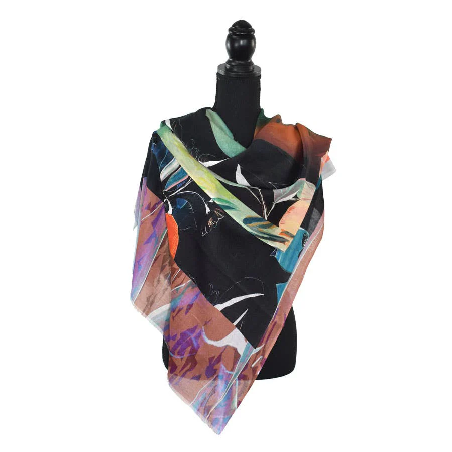 Katka Painterly Floral Scarf - Image 2