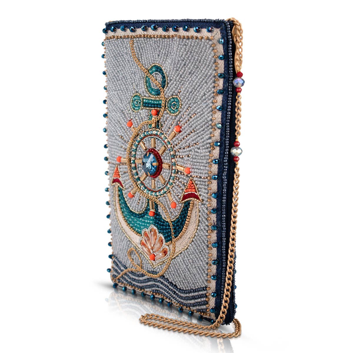 Keep It Steady Anchor Nautical Beaded Crossbody Phone Bag - Image 2