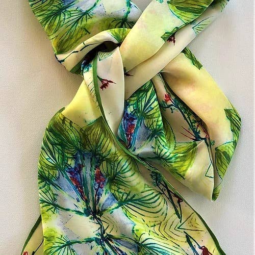 Leaf Crown Silk Scarf