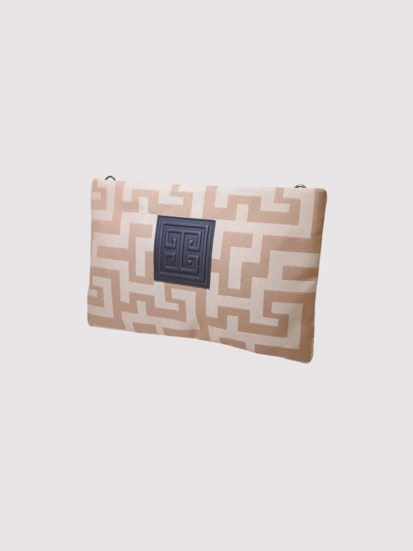 LINA – CLASSIC Pattern – Beige Tonal – EL 3D Glossy Strap – Crossbody Bag - Image 2