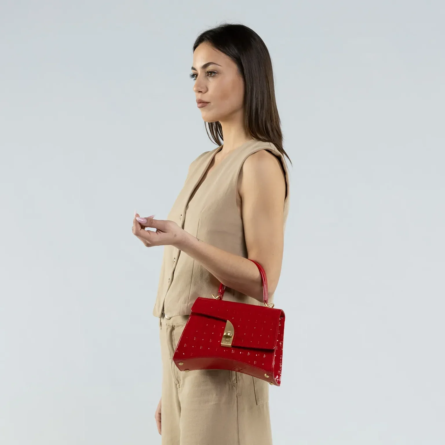 Arco Small Satchel - Red Logo Patent - Image 5