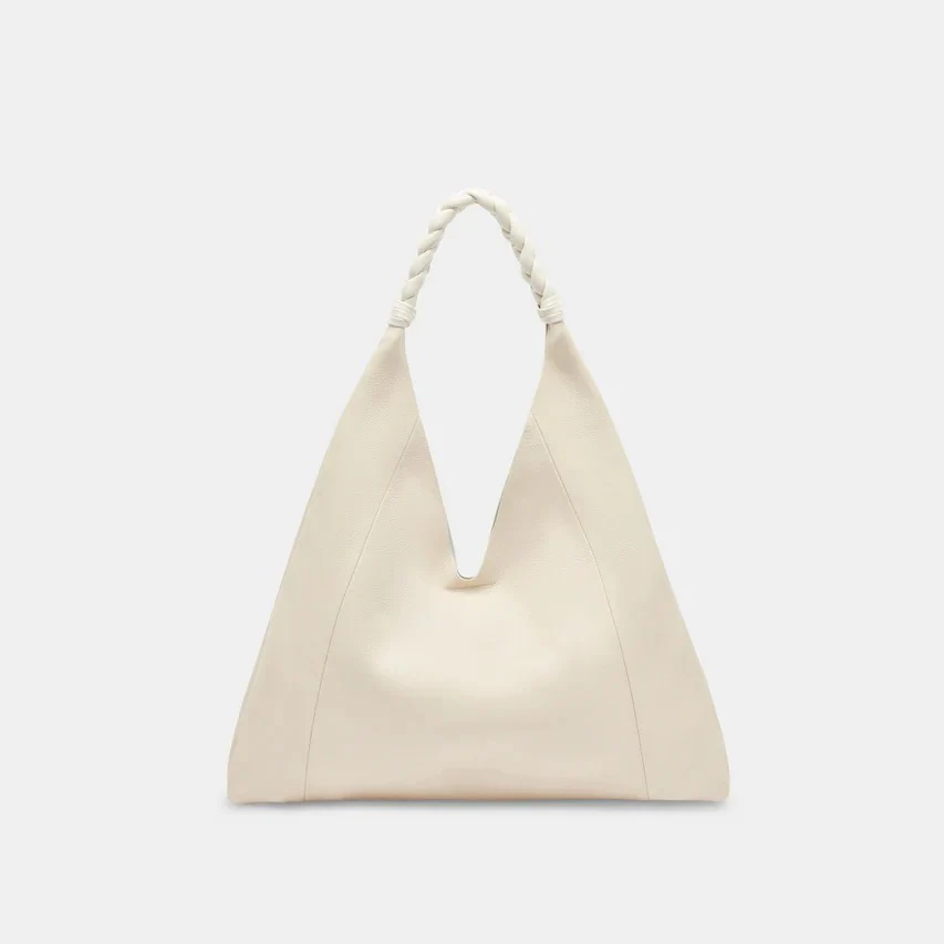 Mia Leather Tote - Ivory