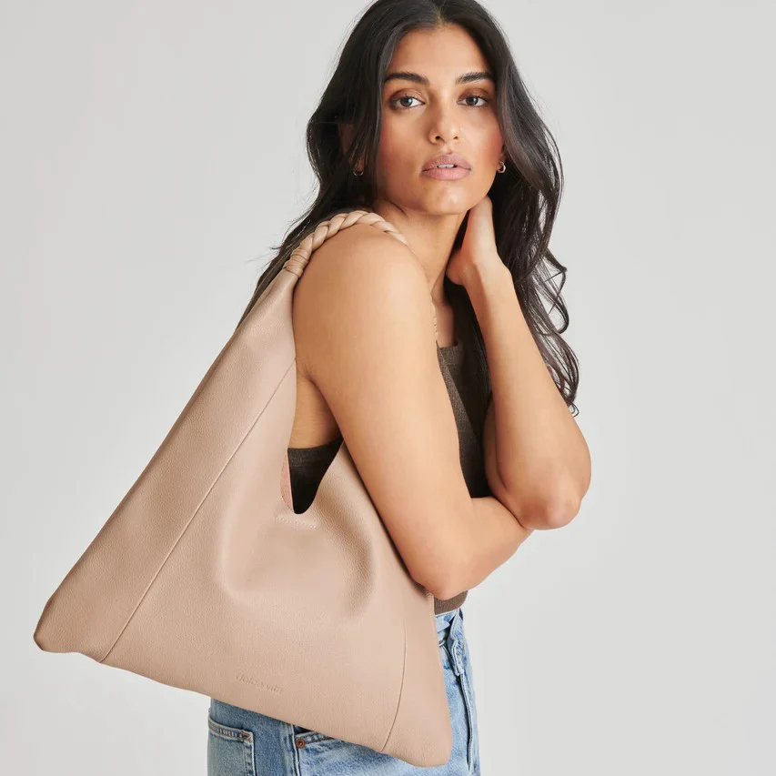 Mia Leather Tote - Cafe