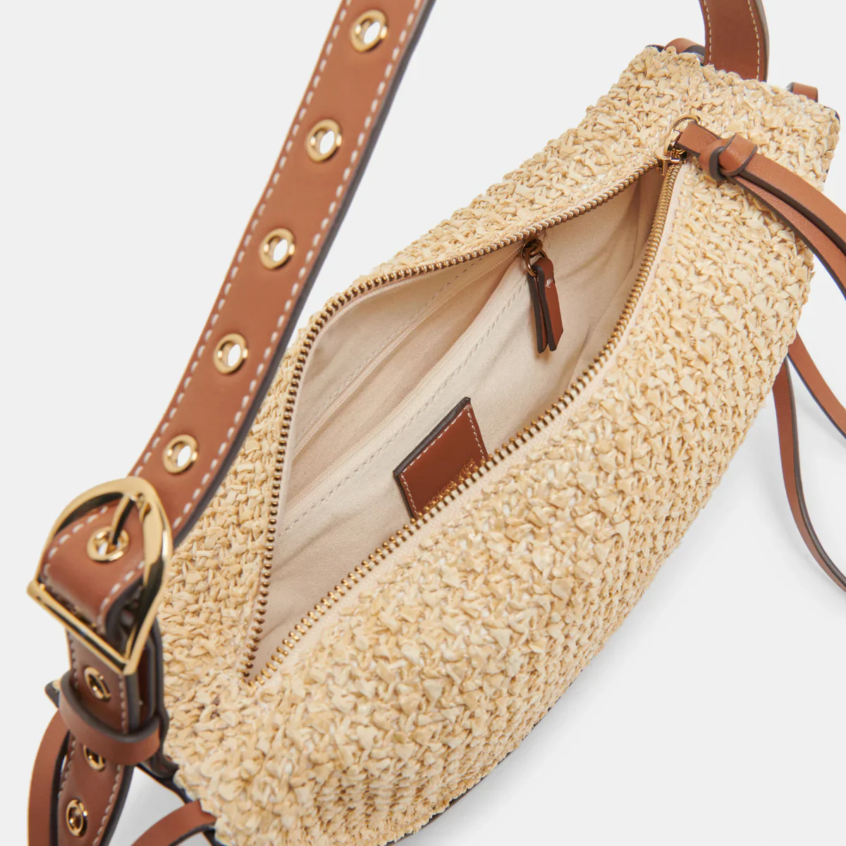 Monaco Shoulder Bag - Natural Raffia - Image 3