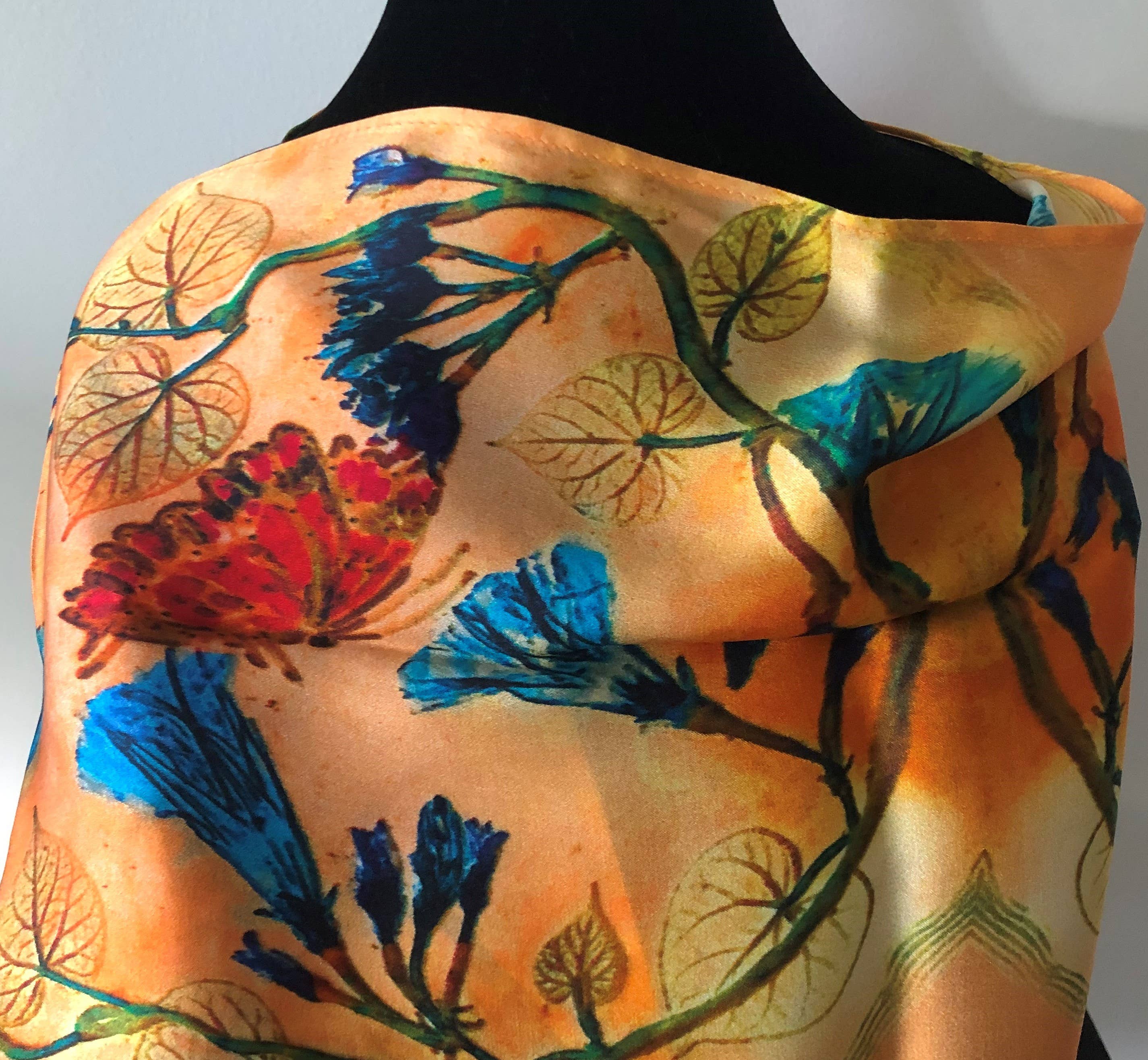 Morning Glory Silk Scarf