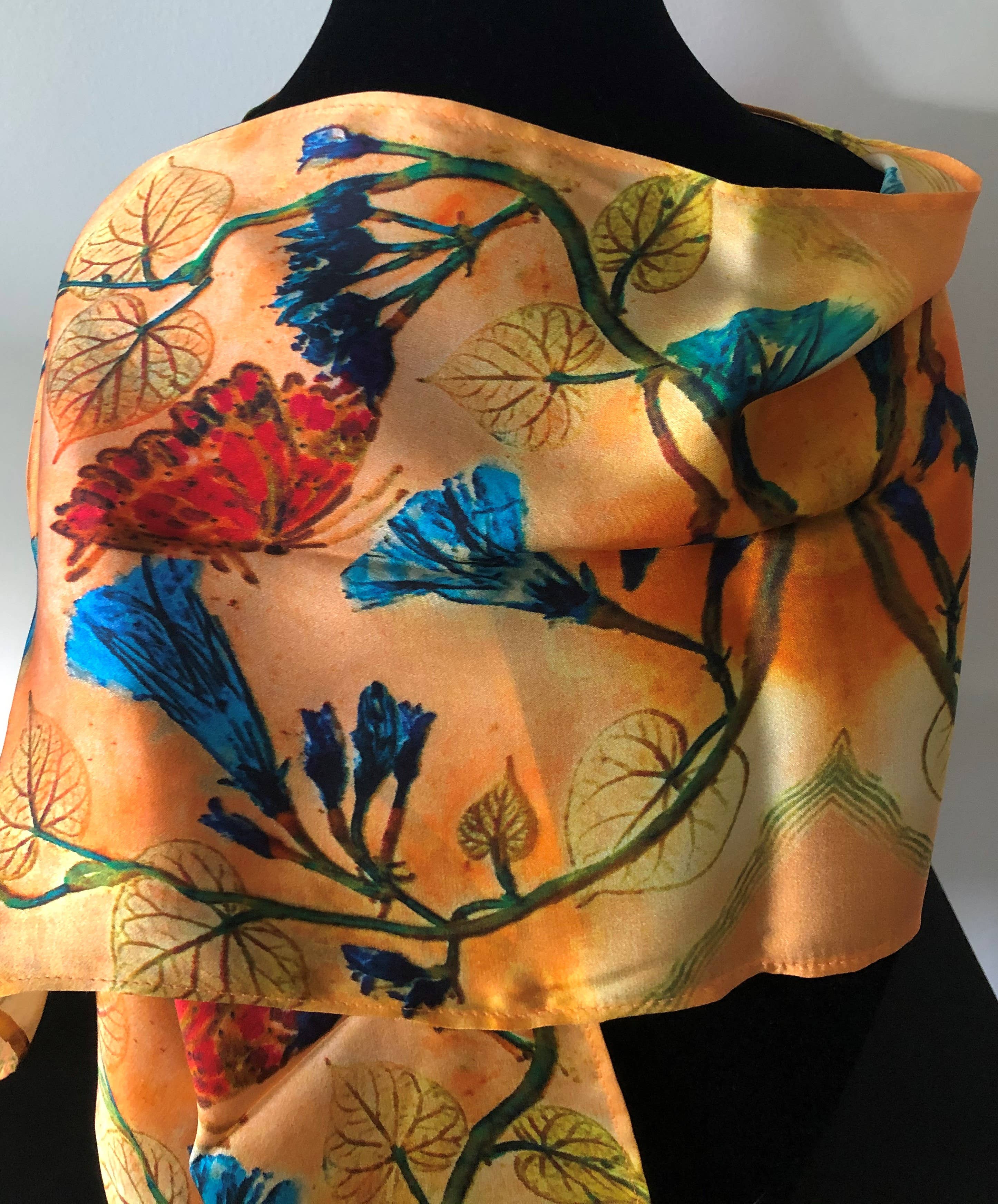 Morning Glory Silk Scarf - Image 3
