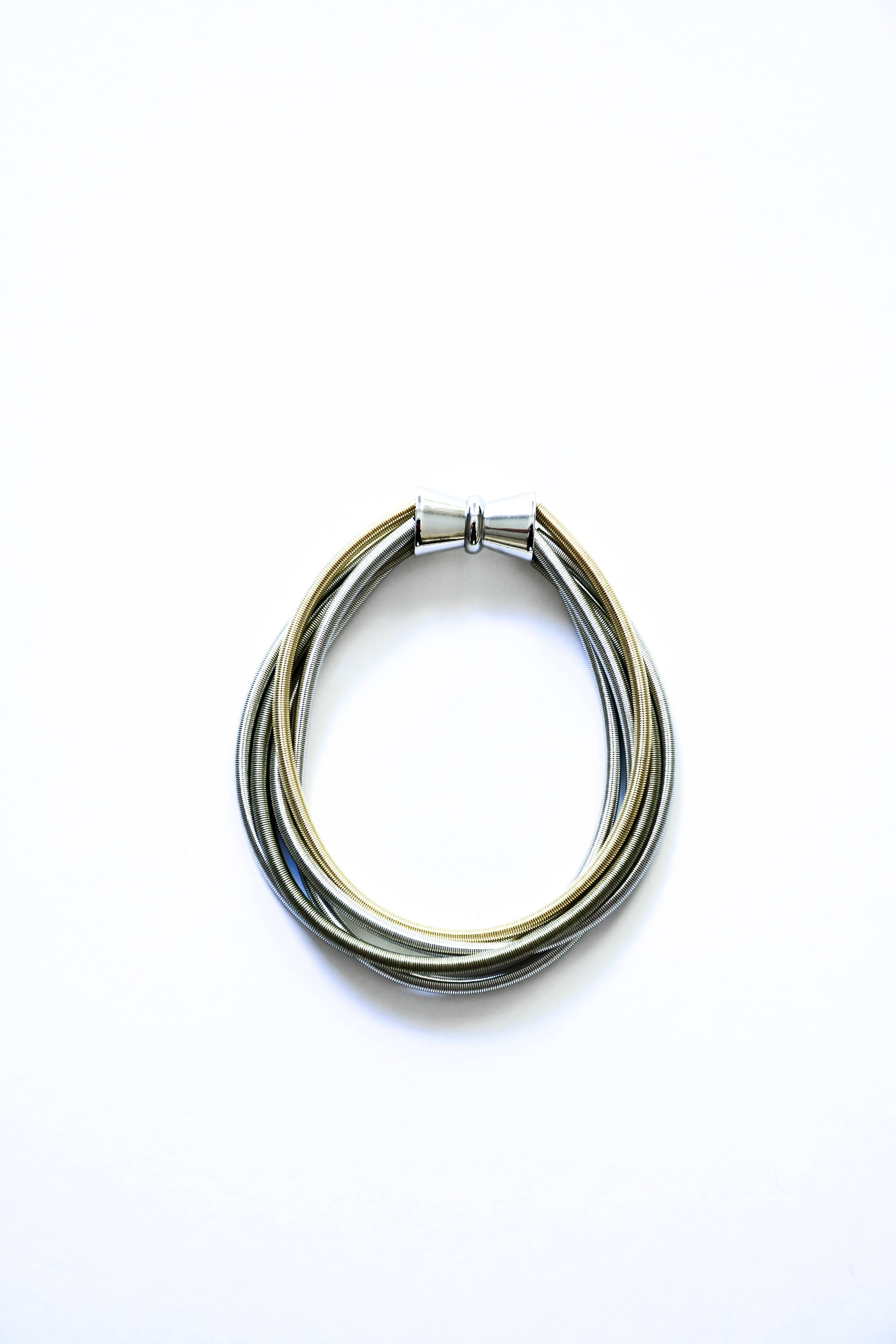 Multi 5 Strand Wire Bangle Bracelet with Magnet